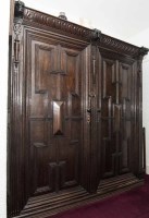 Lot 1090 - VICTORIAN OAK HALL CUPBOARD OF 17TH CENTURY...