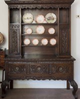 Lot 1094 - VICTORIAN CARVED OAK DRESSER OF 17TH CENTURY...