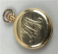 Lot 297 - A GOLD PLATED FULL HUNTER POCKET WATCH