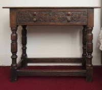 Lot 1099 - OAK OBLONG SIDE TABLE OF 17TH CENTURY DESIGN...