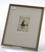 Lot 1106 - GERALD MAURICE BURN, EVENING etching, signed...