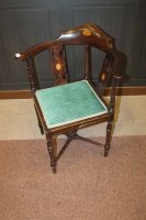 Lot 1111 - EDWARDIAN MAHOGANY SHERATON REVIVAL CORNER...