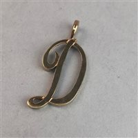 Lot 367 - AN INITIAL PENDANT FORMED AS LETTER 'D'