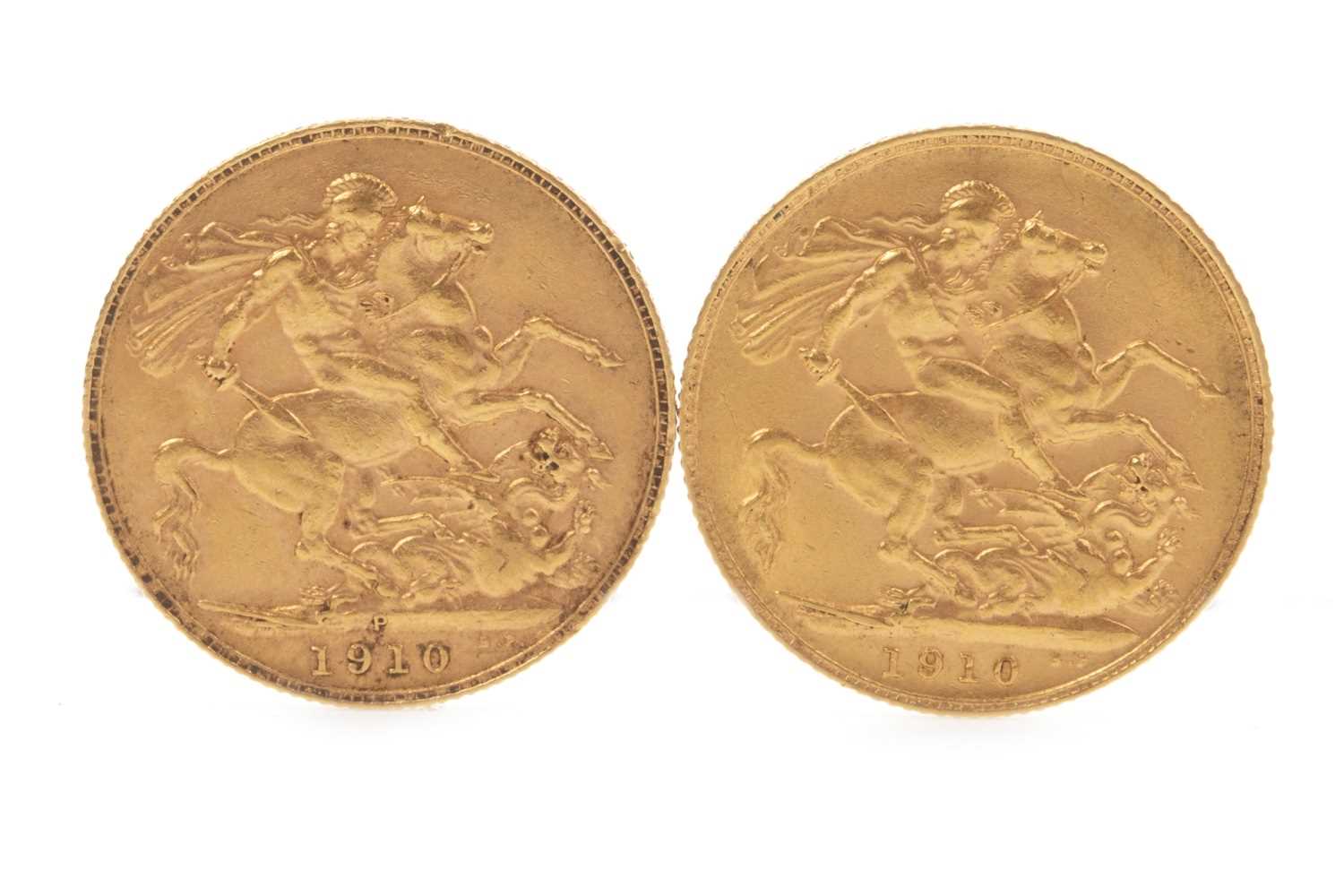Lot 537 - TWO GOLD SOVEREIGNS, 1910
