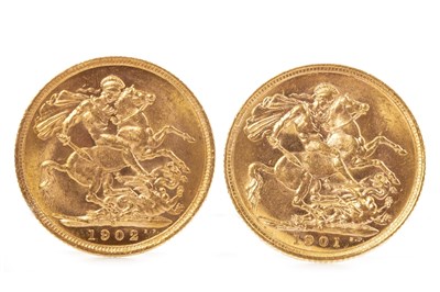 Lot 556 - TWO GOLD SOVEREIGNS, 1901 AND 1902