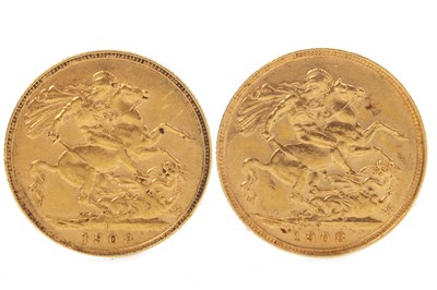 Lot 557 - TWO GOLD SOVEREIGNS, 1908