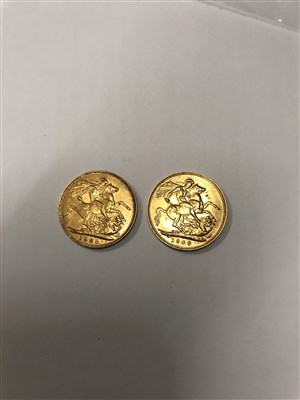 Lot 557 - TWO GOLD SOVEREIGNS, 1908