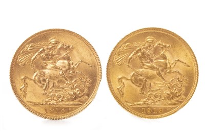 Lot 563 - TWO GOLD SOVEREIGNS, 1913 AND 1914