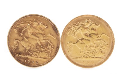 Lot 571 - TWO GOLD HALF SOVEREIGNS, 1902 AND 1908