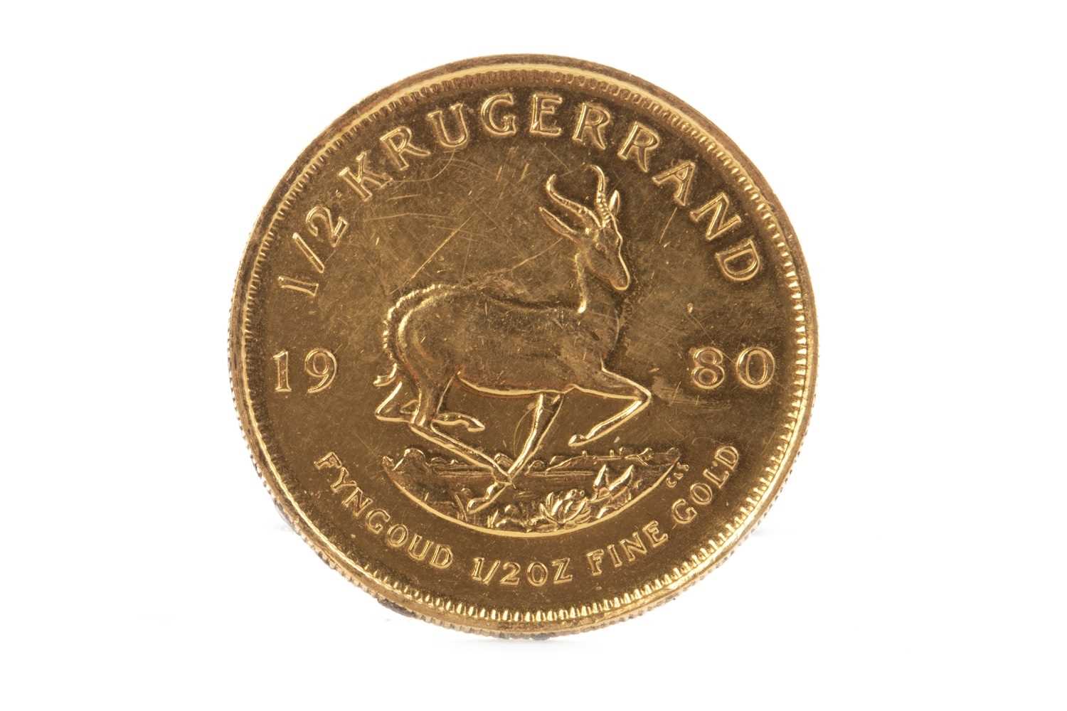 Lot 567 - A GOLD HALF KRUGERRAND COIN, 1980
