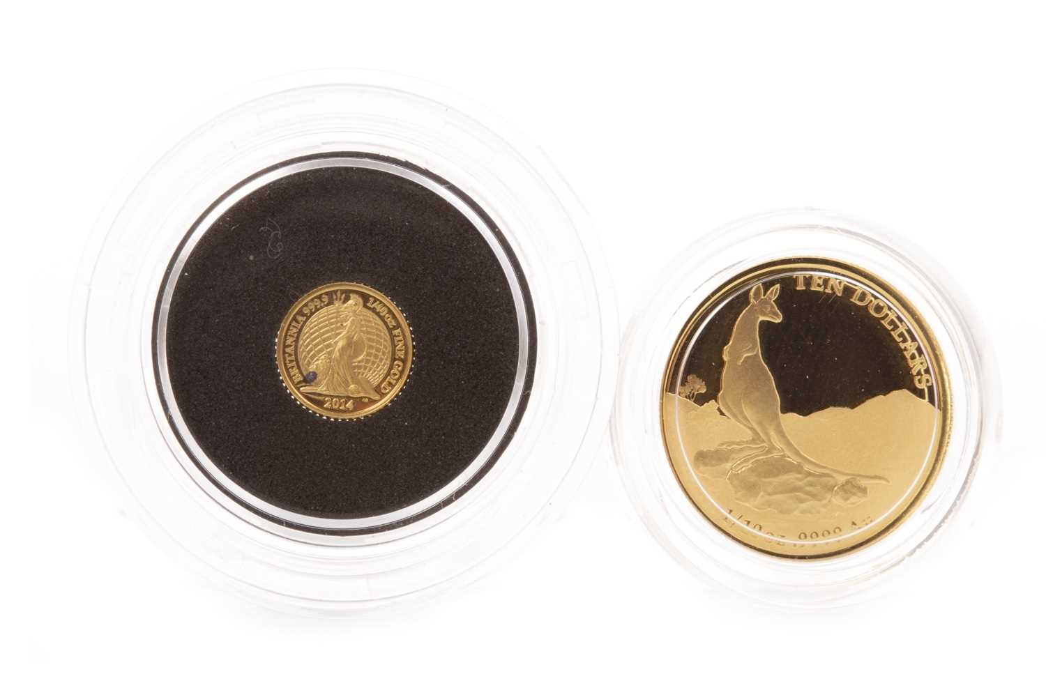 Lot 574 - A GOLD AUSTRALIA 10 DOLLAR COIN AND A GOLD BRITANNIA COIN
