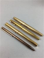 Lot 31 - A GROUP OF GOLD AND OTHER STICK PINS AND A GROUP OF PENS