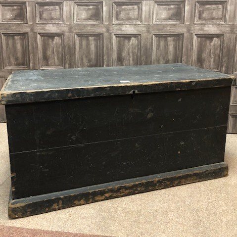 Lot 126 - A VICTORIAN PAINTED PINE OBLONG BLANKET CHEST