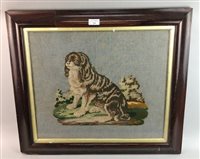 Lot 124 - A VICTORIAN GROS-POINT NEEDLEWORK PANEL