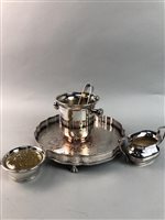 Lot 67 - A SILVER CIGARETTE CASE AND A GROUP OF PLATED ITEMS