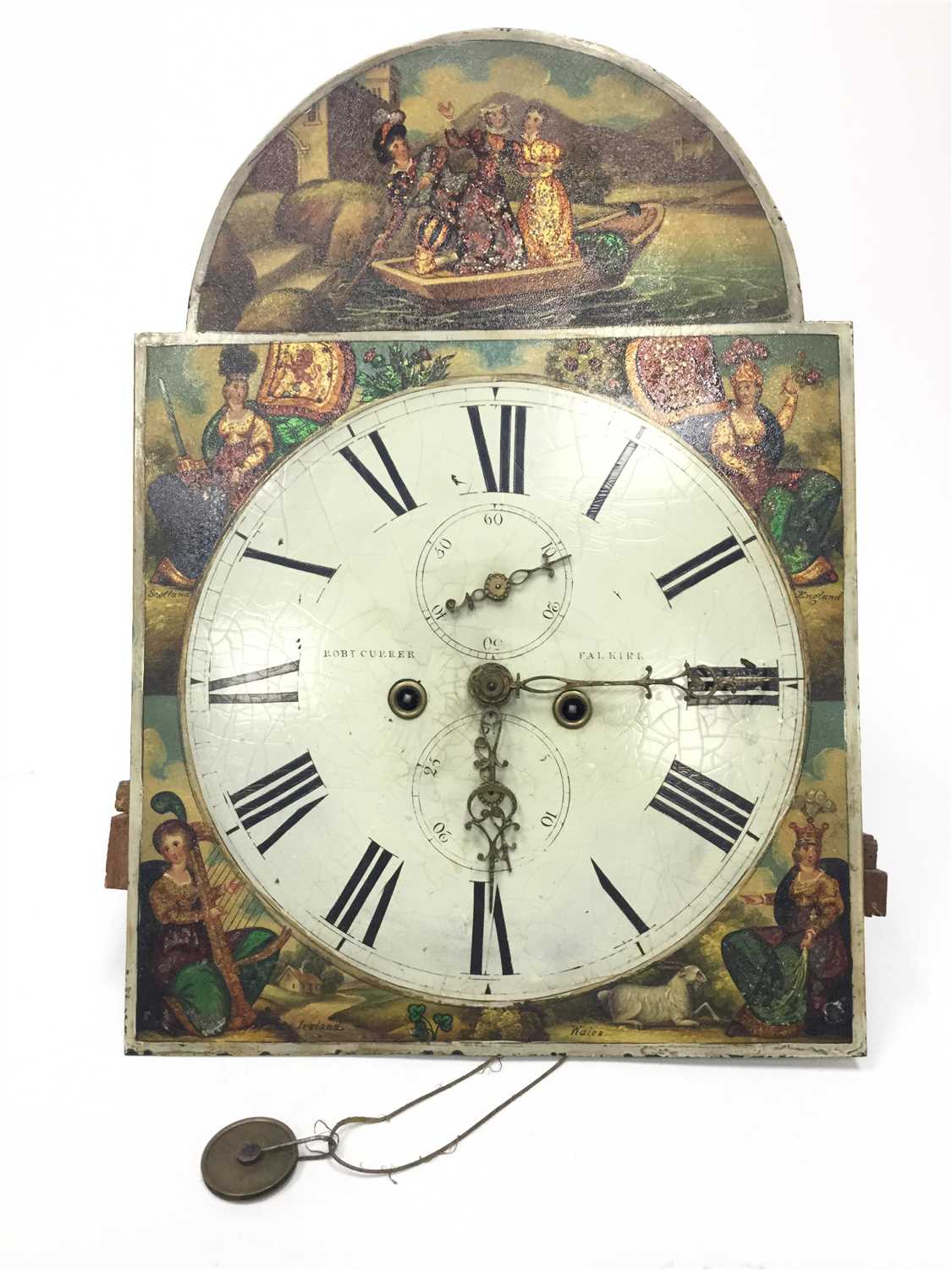 Lot 1416 - A MID 19TH CENTURY LONGCASE CLOCK DIAL and MOVEMENT