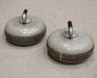 Lot 1158 - TWO CURLING STONES both with E. Gallie...