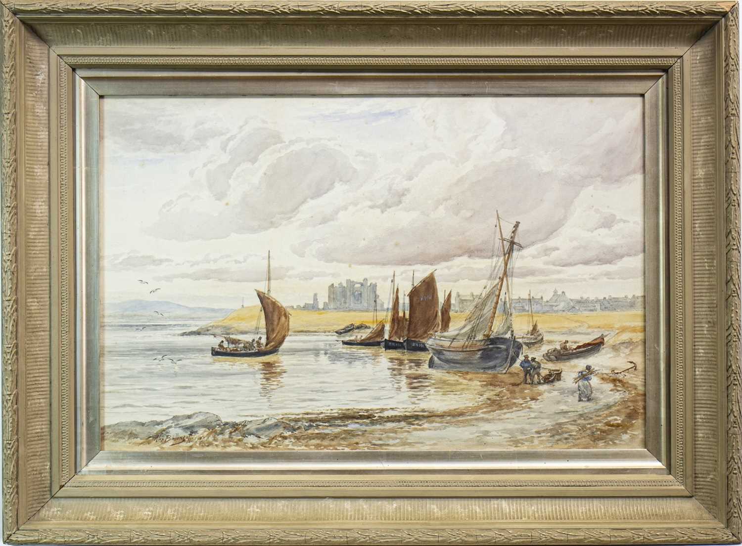 Lot 438 - DIVIDING THE CATCH, A WATERCOLOUR BY ALEXANDER BALLINGALL