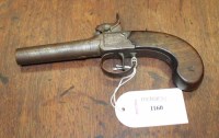 Lot 1160 - 19TH CENTURY PERCUSSION MUFF PISTOL with twist...