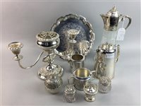 Lot 53 - A SET OF SIX SILVER TEASPOONS AND SILVER PLATED ITEMS