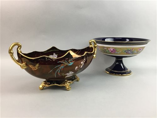 Lot 54 - A CARLTON WARE ROUGE ROYALE COMPORT AND ANOTHER COMPORT