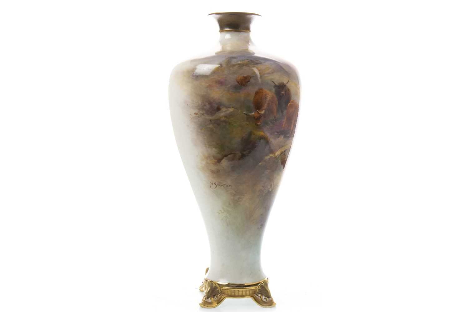 Lot 1284 - A ROYAL WORCESTER VASE BY HARRY STINTON