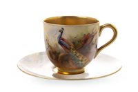 Lot 1073 - A ROYAL WORCESTER COFFEE CUP AND SAUCER