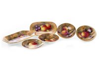 Lot 1077 - A LOT OF ROYAL WORCESTER FRUIT PAINTED PIN DISHES