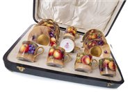 Lot 1117 - A ROYAL WORCESTER COFFEE SERVICE PAINTED WITH FRUIT