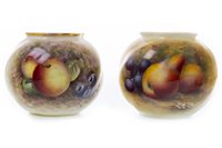 Lot 1121 - A PAIR OF ROYAL WORCESTER PAIR OF VASES BY EDWARD TOWNSEND
