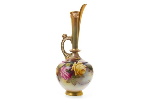 Lot 1122 - A ROYAL WORCESTER JUG BY H MARTIN