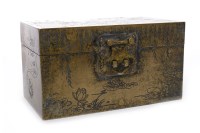 Lot 629 - 20TH CENTURY CHINESE BRASS BOX of rectangular...