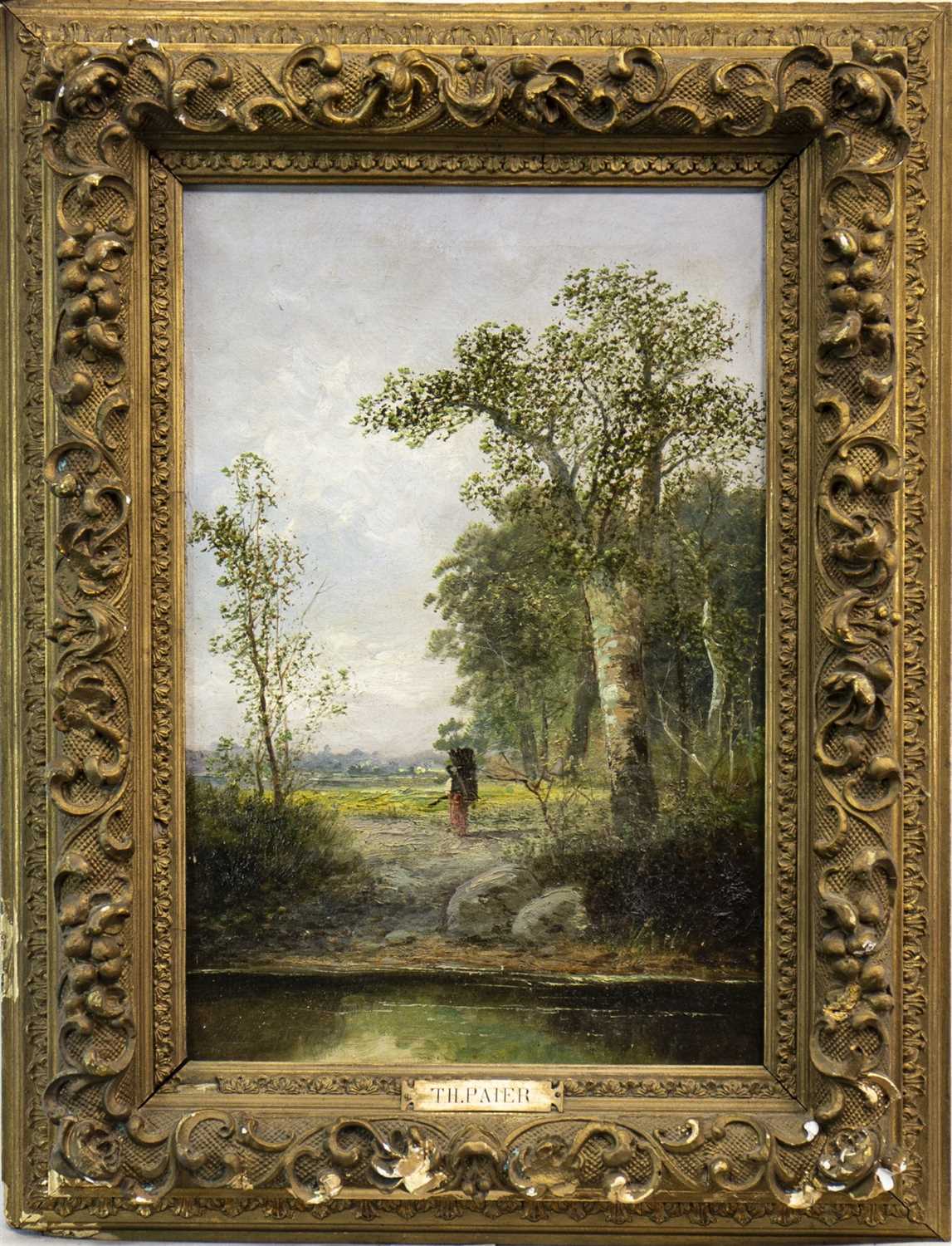 Lot 632 - RURAL SCENE WITH FIGURE, AN OIL BY TH PAIER