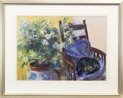 Lot 544 - DAISIES AND POPPY, A PASTEL BY RO HENDERSON