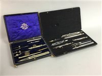 Lot 111 - A LOT OF TWO PAIRS OF OPERA GLASSES AND DRAWING INSTRUMENTS