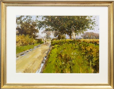 Lot 567 - COUNTRY PATH, AN ACRYLIC BY JOHN HASKINS
