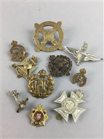 Lot 83 - A LOT OF MILITARY CAP AND OTHER BADGES AND COLLECTABLES