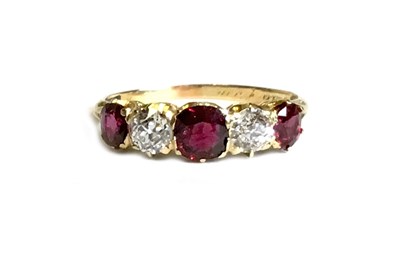 Lot 223 - A CERTIFICATED LATE VICTORIAN RUBY AND DIAMOND RING