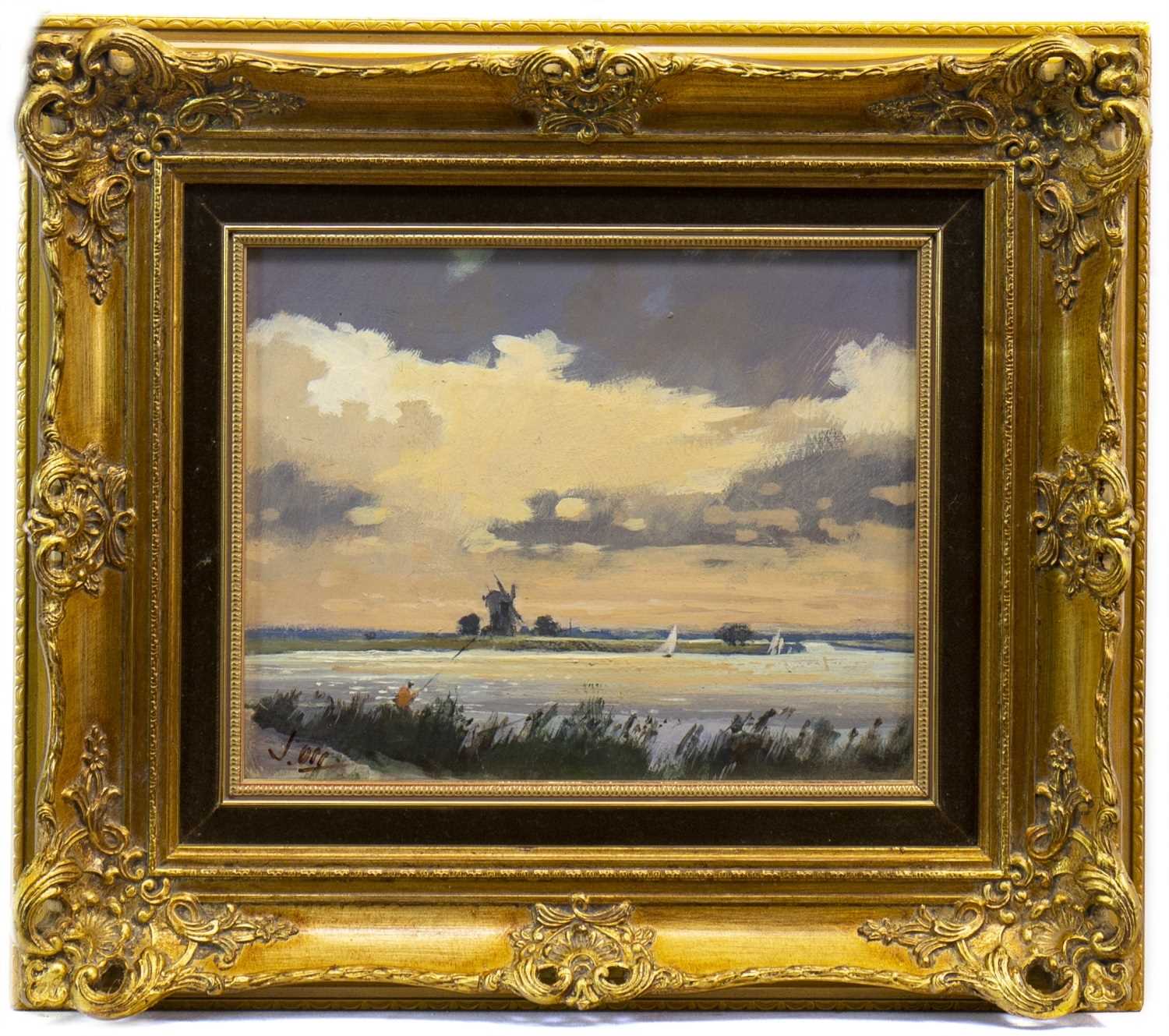 Lot 636 - FISHING AT THE SHORE, AN OIL BY JAMES ORR