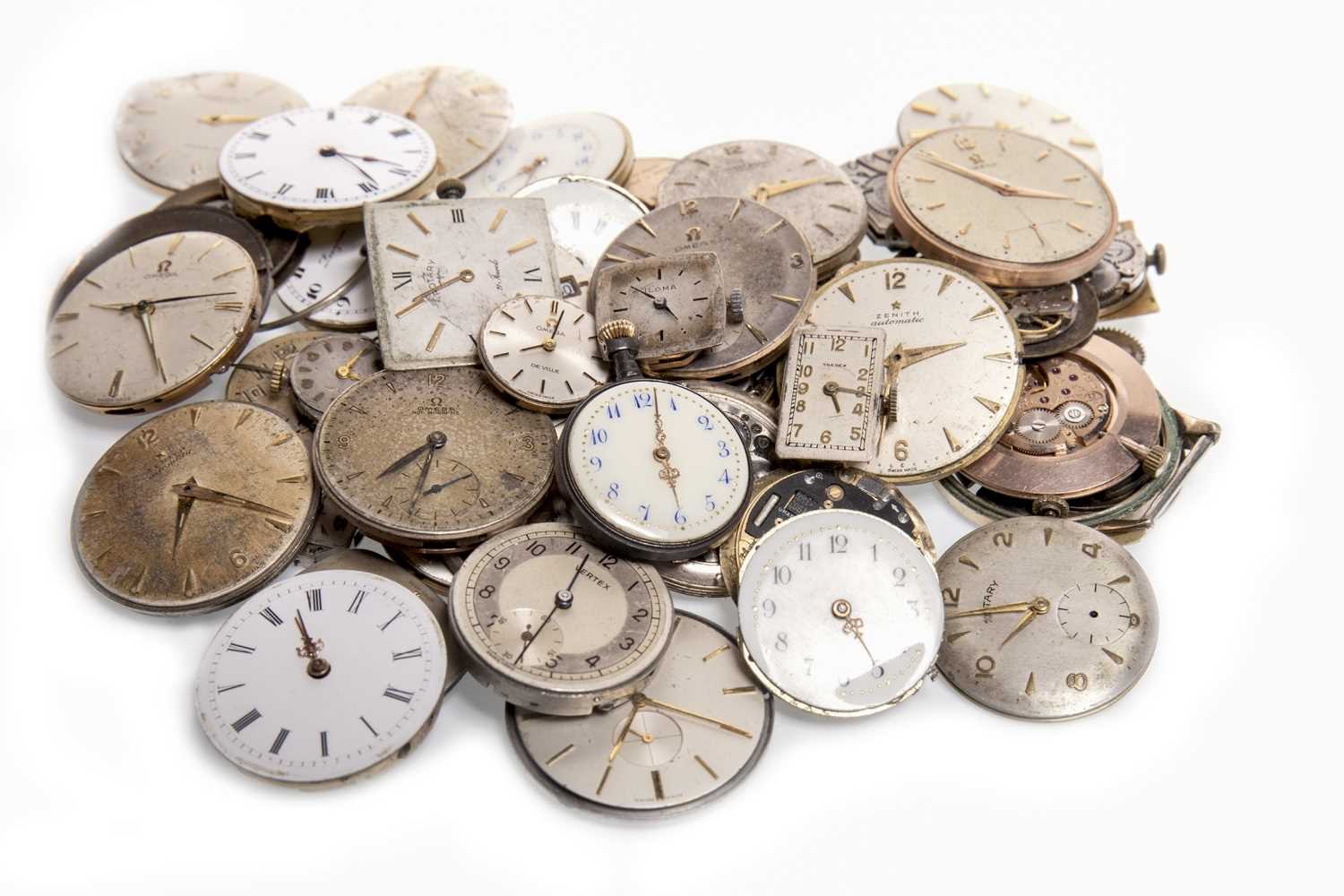 Lot 880 - A LARGE GROUP OF VARIOUS WATCH DIALS AND MOVEMENTS