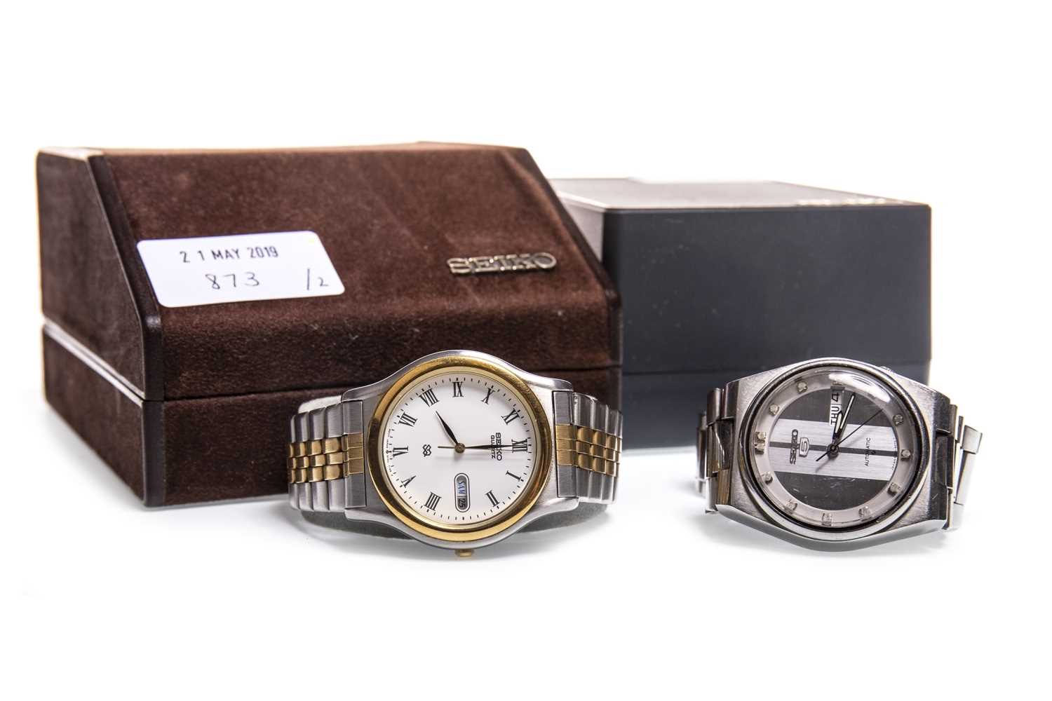 Lot 873 - TWO GENTLEMAN'S SEIKO WATCHES