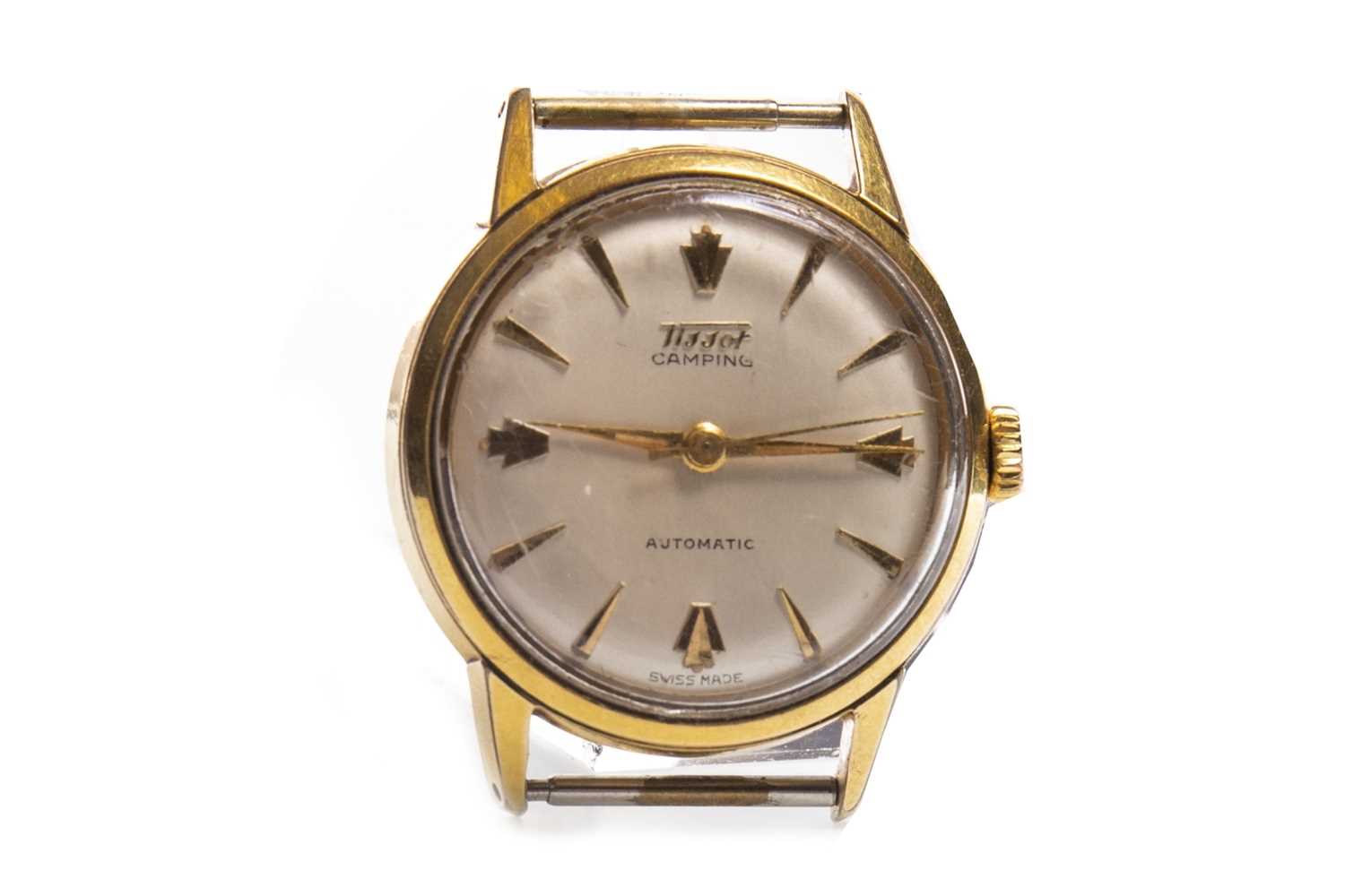 Lot 885 - A GENTLEMAN'S TISSOT CAMPING AUTOMATIC PLATED WATCH