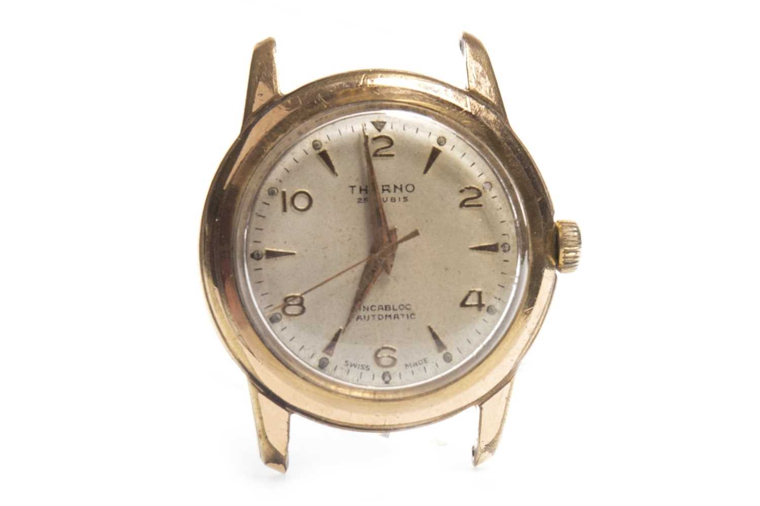 Lot 864 - A GENTLEMAN'S THERNO AUTOMATIC PLATED WATCH