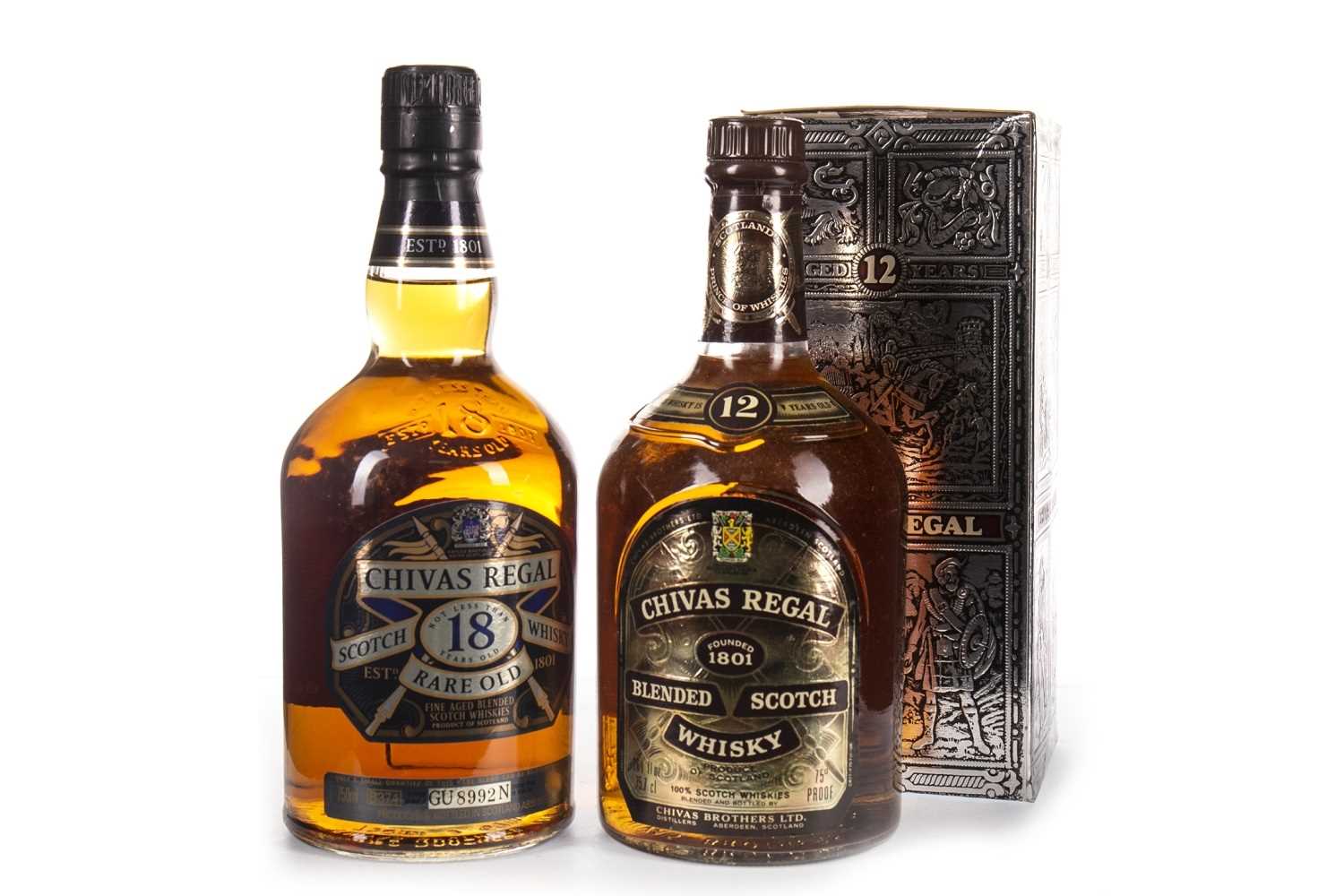 Lot 423 - CHIVAS REGAL RARE OLD 18 YEARS OLD & CHIVAS REGAL 12 YEARS OLD