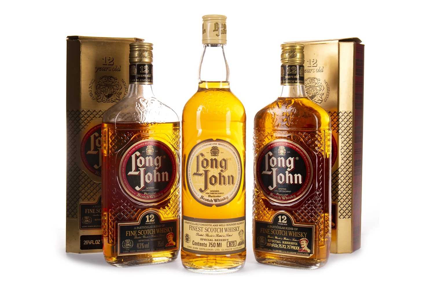 Lot 441 - TWO BOTTLES OF LONG JOHN 12 YEARS OLD AND ONE LONG JOHN