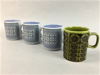 Lot 139 - A LOT OF FIVE HORNSEA STORAGE JARS AND FOUR HORNSEA CUPS