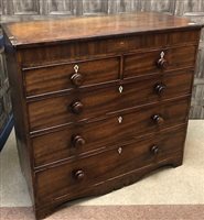 Lot 268 - A MAHOGANY CHEST OF DRAWERS
