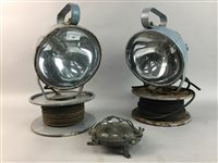 Lot 284 - A LOT OF THREE HEADLAMPS, WING MIRROR AND OTHER RELATED ITEMS
