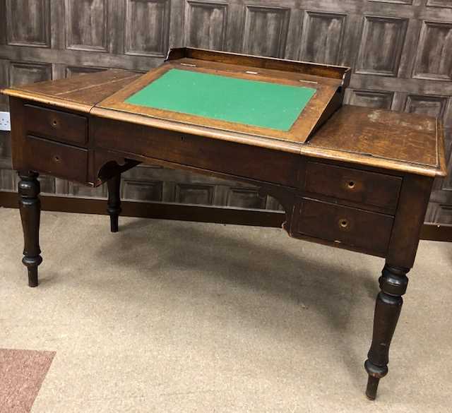 Lot 85 - A LATE 19TH CENTURY CLERK'S OAK DESK