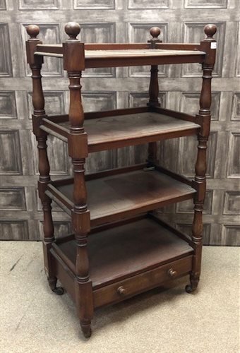 Lot 196 - A VICTORIAN MAHOGANY FOUR TIER WHATNOT